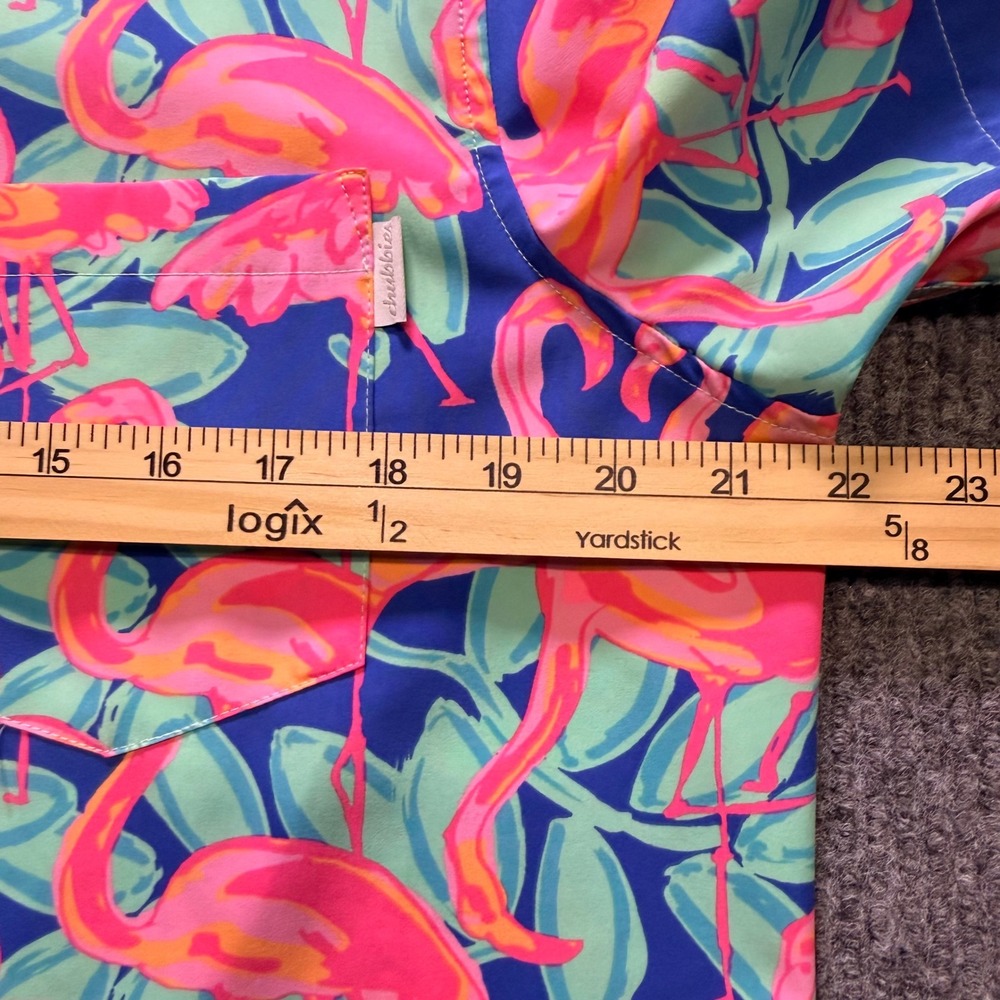 Chubbies Mens Medium Flamingo Print Short Sleeve Popover Lot of 2 Shirts - Picture 7 of 16